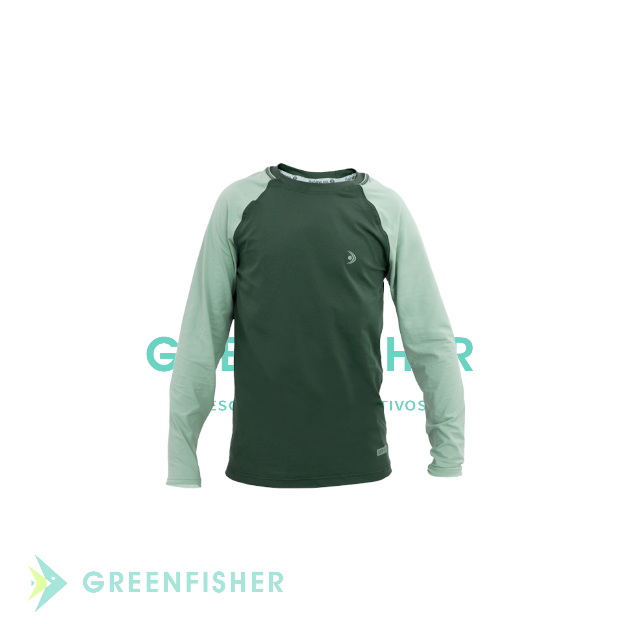 CAMISETA INFANTIL BICOLOR UPF 50+ VERDE MUSGO+TEOS / FISHING CO