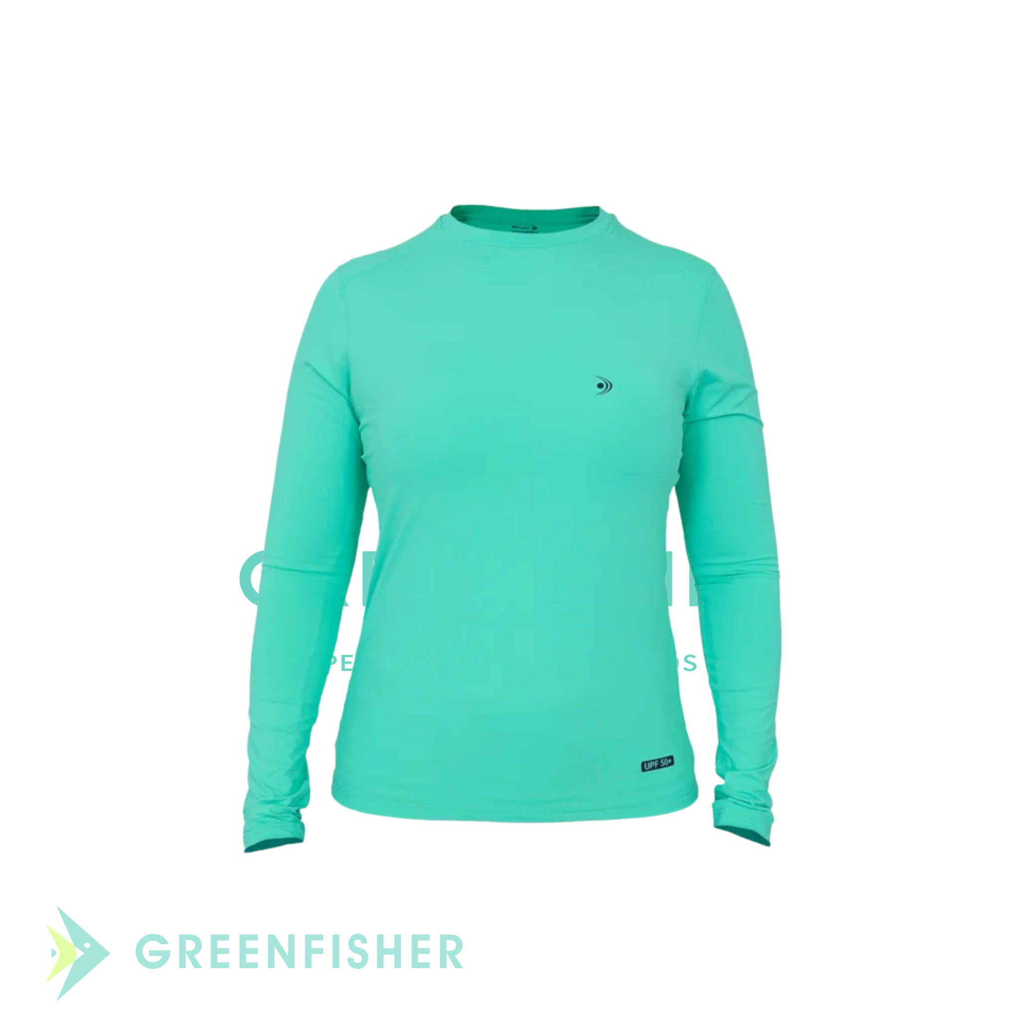 CAMISETA FEMENINA BASICA UPF50+ VERDE ÁGUA / FISHING CO