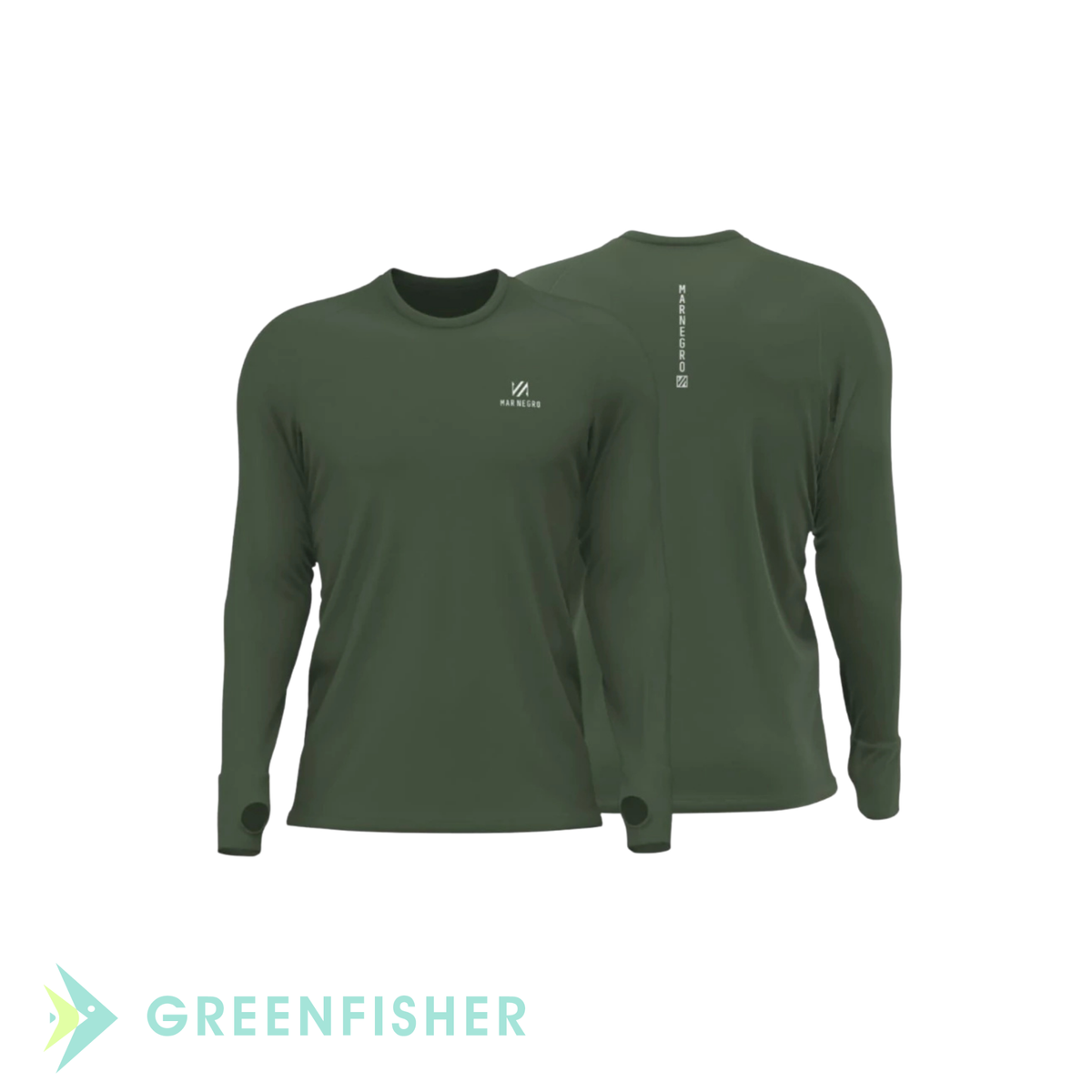 CAMISETA POLIAMIDA BASICA - VERDE MUSGO MASCULINA / MAR NEGRO