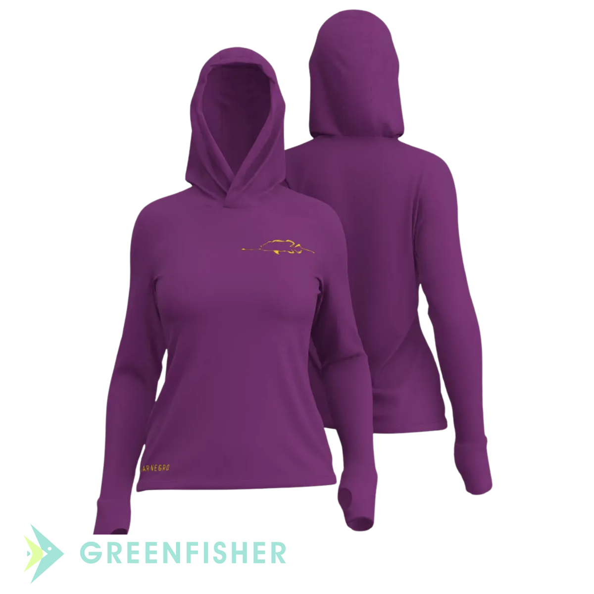 CAMISETA XPROTECTION SUBLIMADA PÚRPURA FEMININA / MAR NEGRO