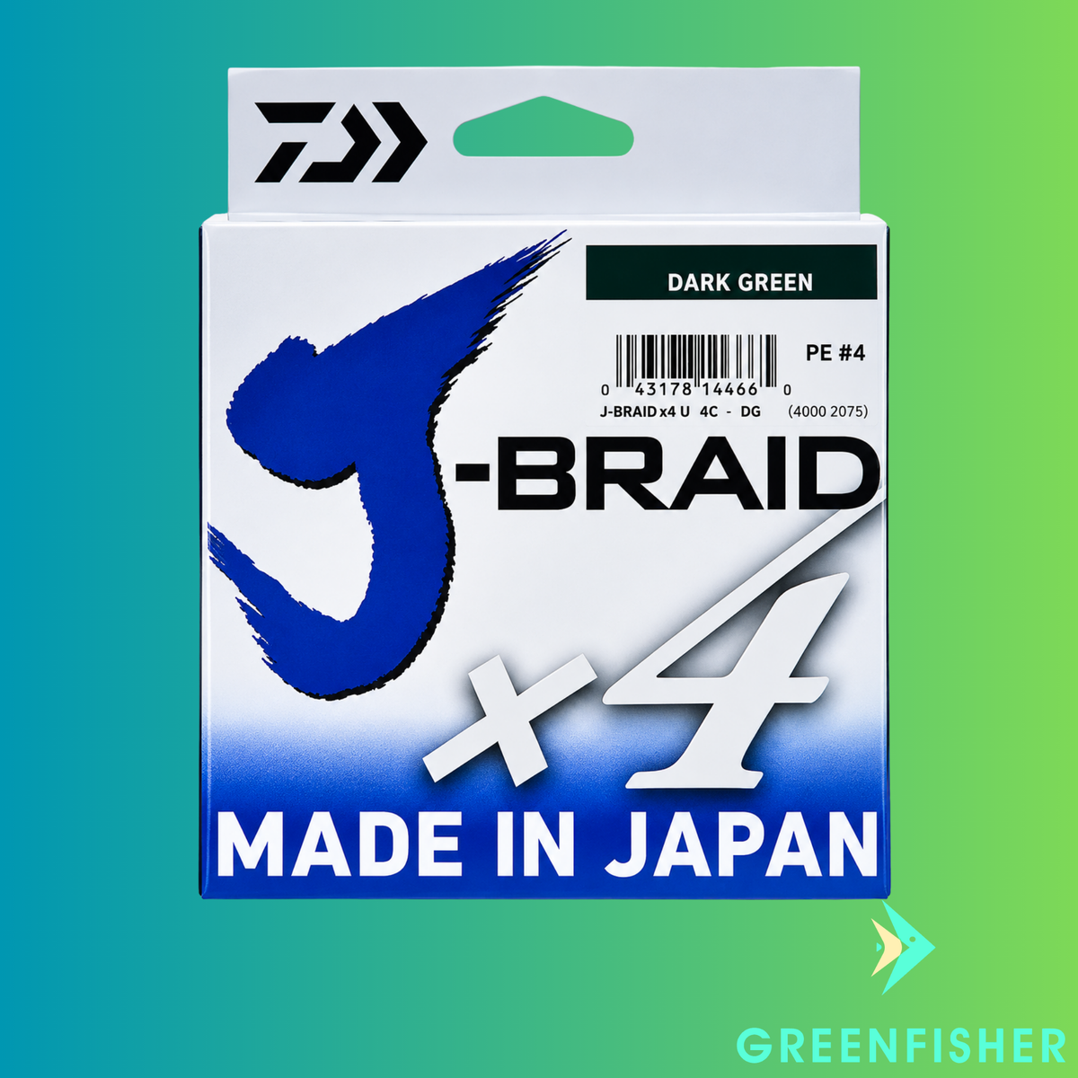 LINHA J-BRAID X4 MULTIFILAMENTO DARK GREEN - 135M / DAIWA