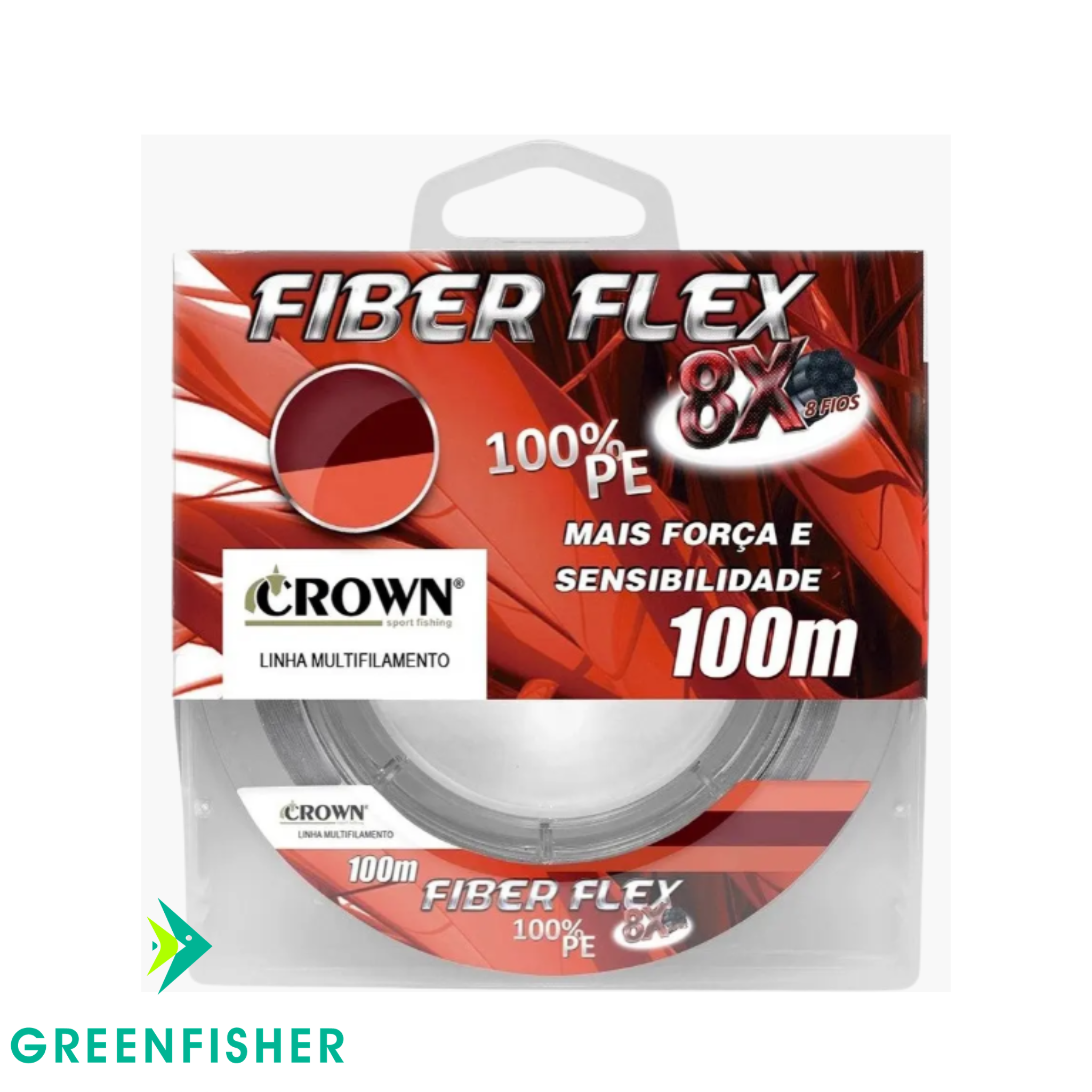LINHA MULTIFILAMENTO FIBER FLEX 8X CINZA - 100M / CROWN