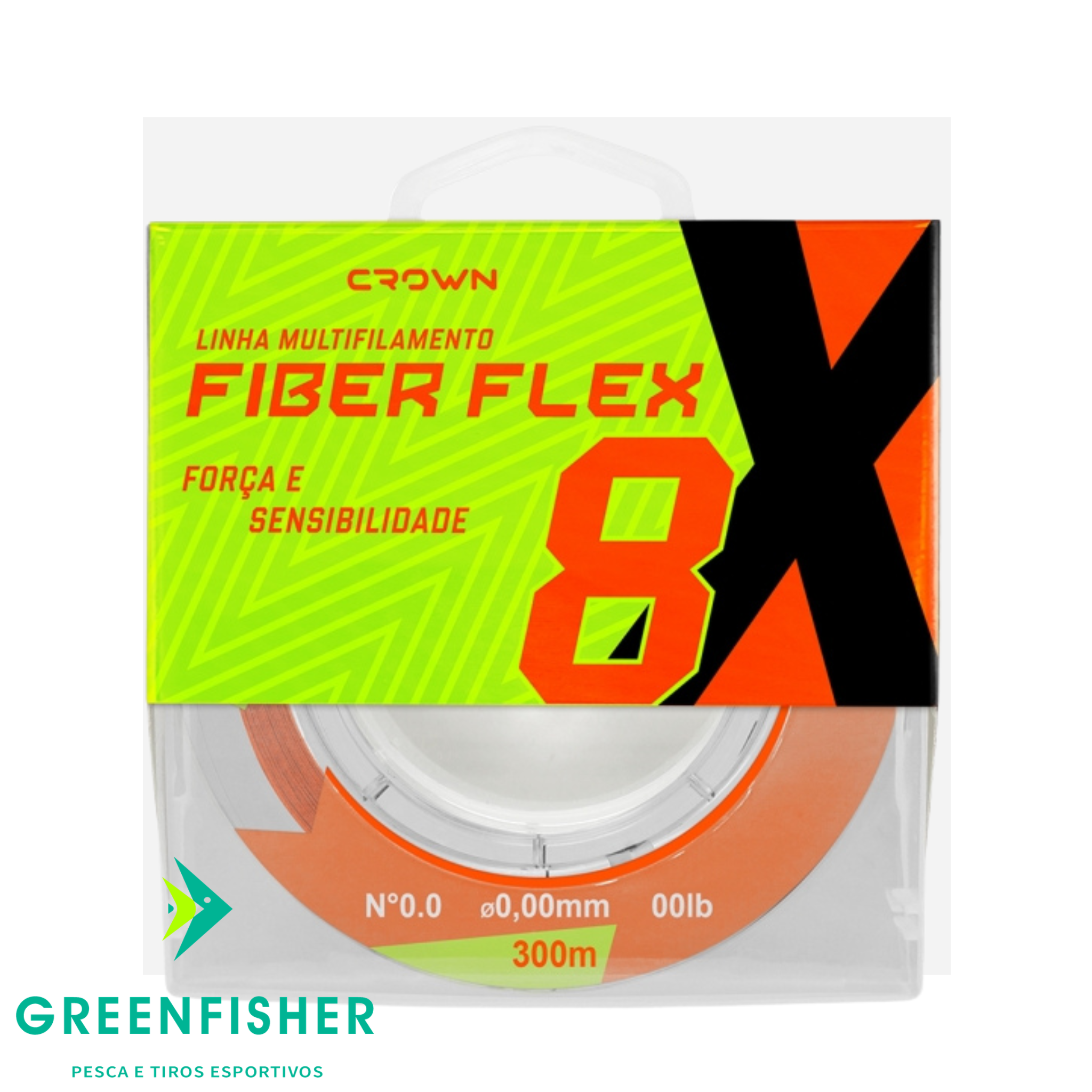 LINHA MULTIFALAMENTO FIBER FLEX 8X ORANGE - 300M / CROWN