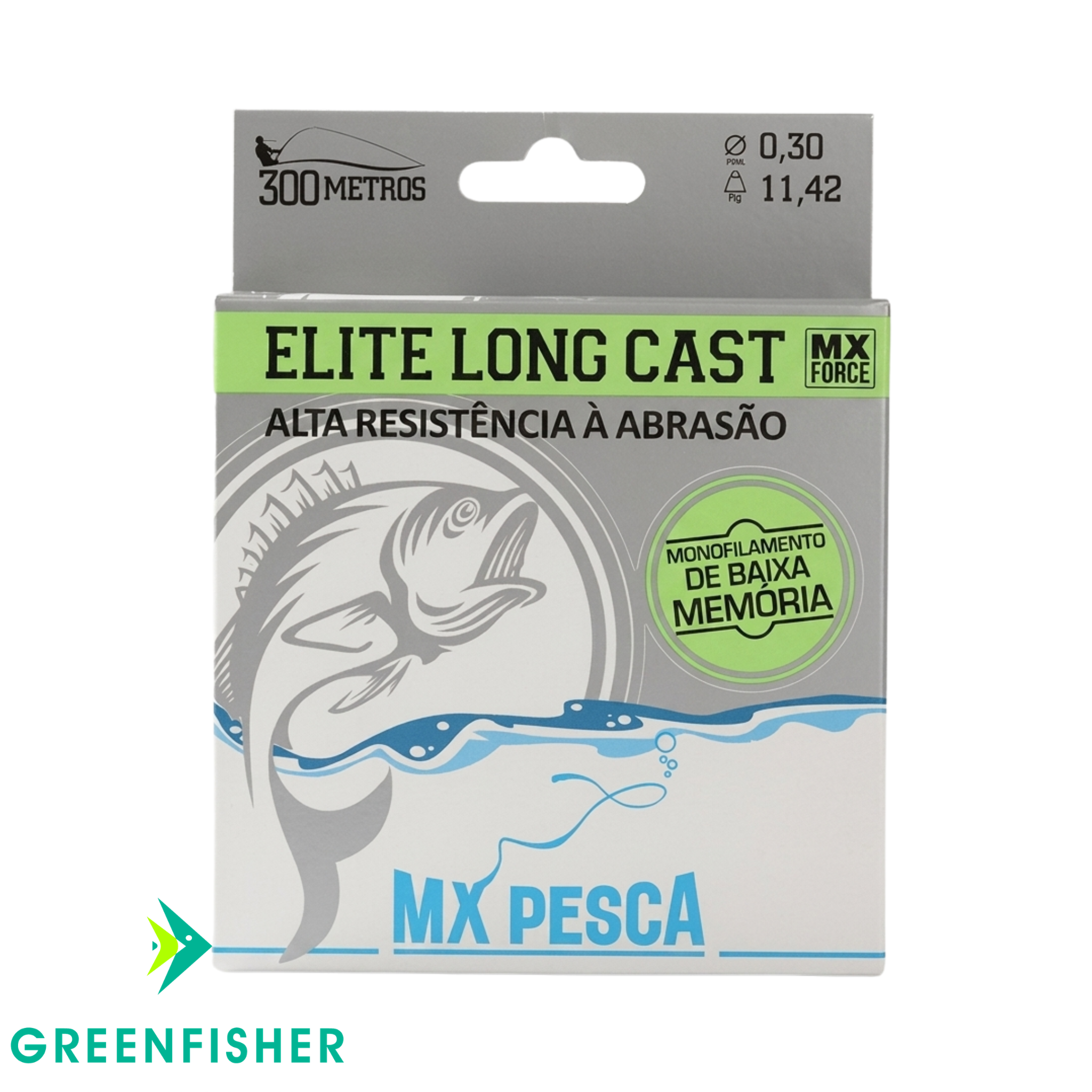 LINHA MONOFILAMENTO ELITE LONG CAST - 300M VERDE / MX PESCA