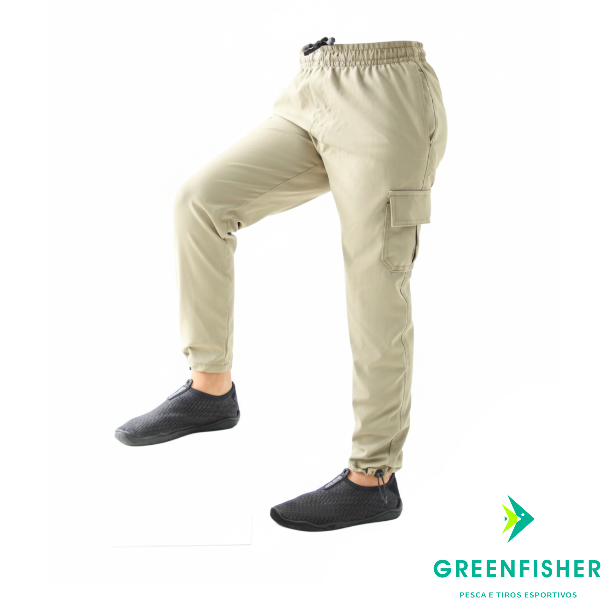 CALÇA PESCA CAQUI INFANTIL / MAR NEGRO FISHING