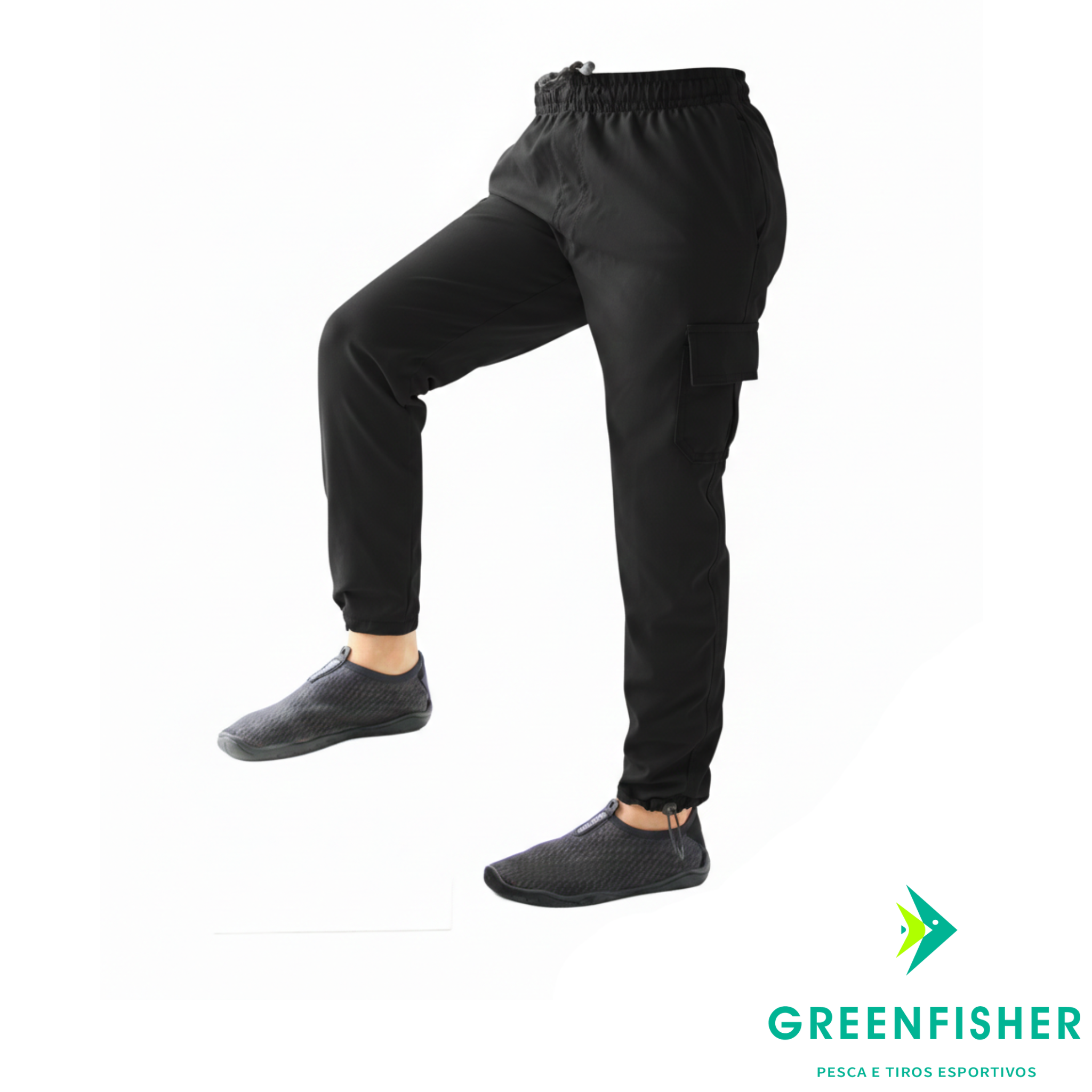 CALÇA PESCA - PRETA INFANTIL / MAR NEGRO FISHING