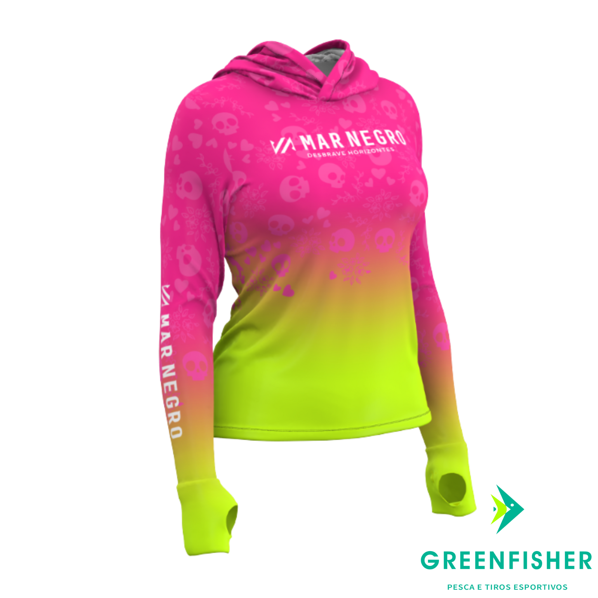 CAMISETA XPROTECTION CAVEIRA FEMININA / MAR NEGRO