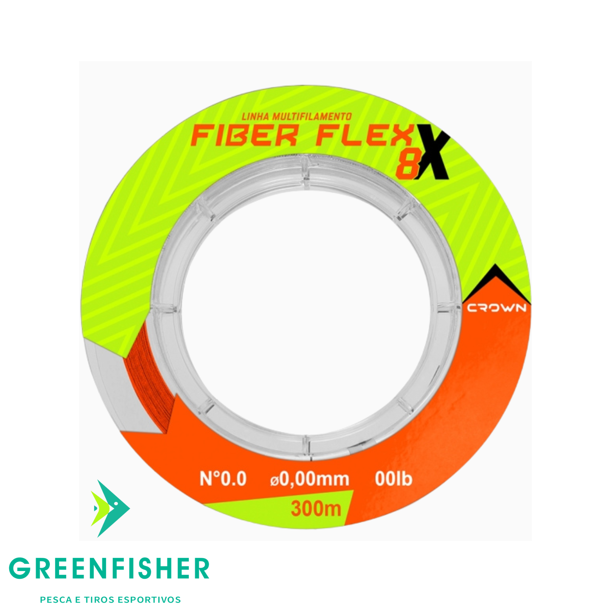 LINHA MULTIFALAMENTO FIBER FLEX 8X ORANGE - 300M / CROWN