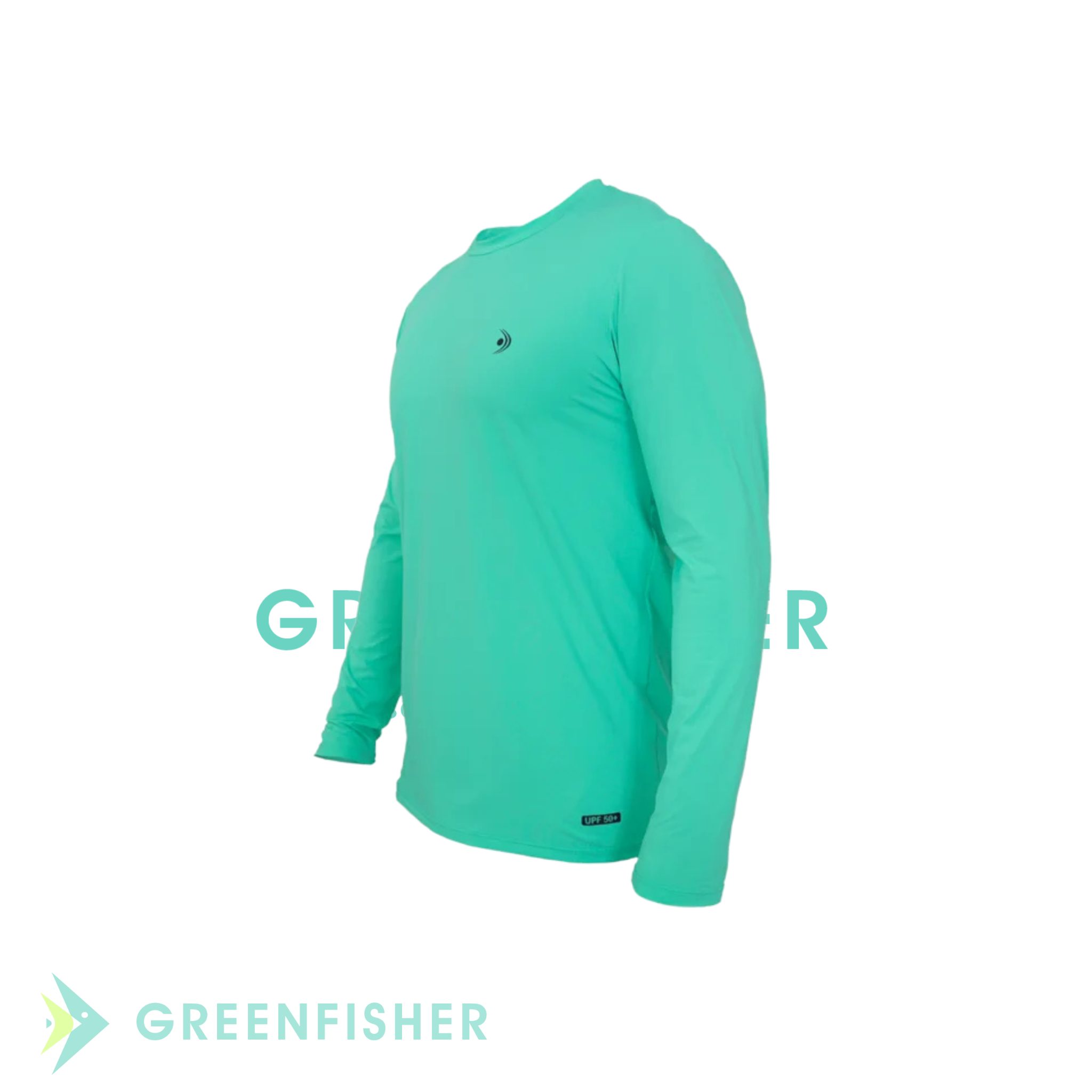 CAMISETA MASCULINA BASICA UPF 50+ VERDE ÁGUA / FISHING CO