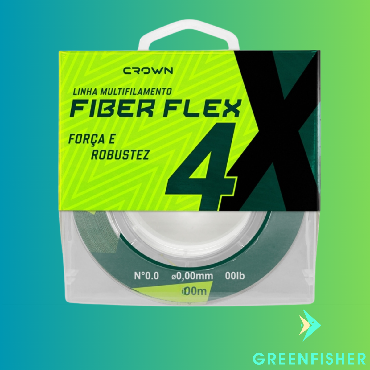 LINHA MULTIFILAMENTO FIBER FLEX 4X GREEN - 100M / CROWN