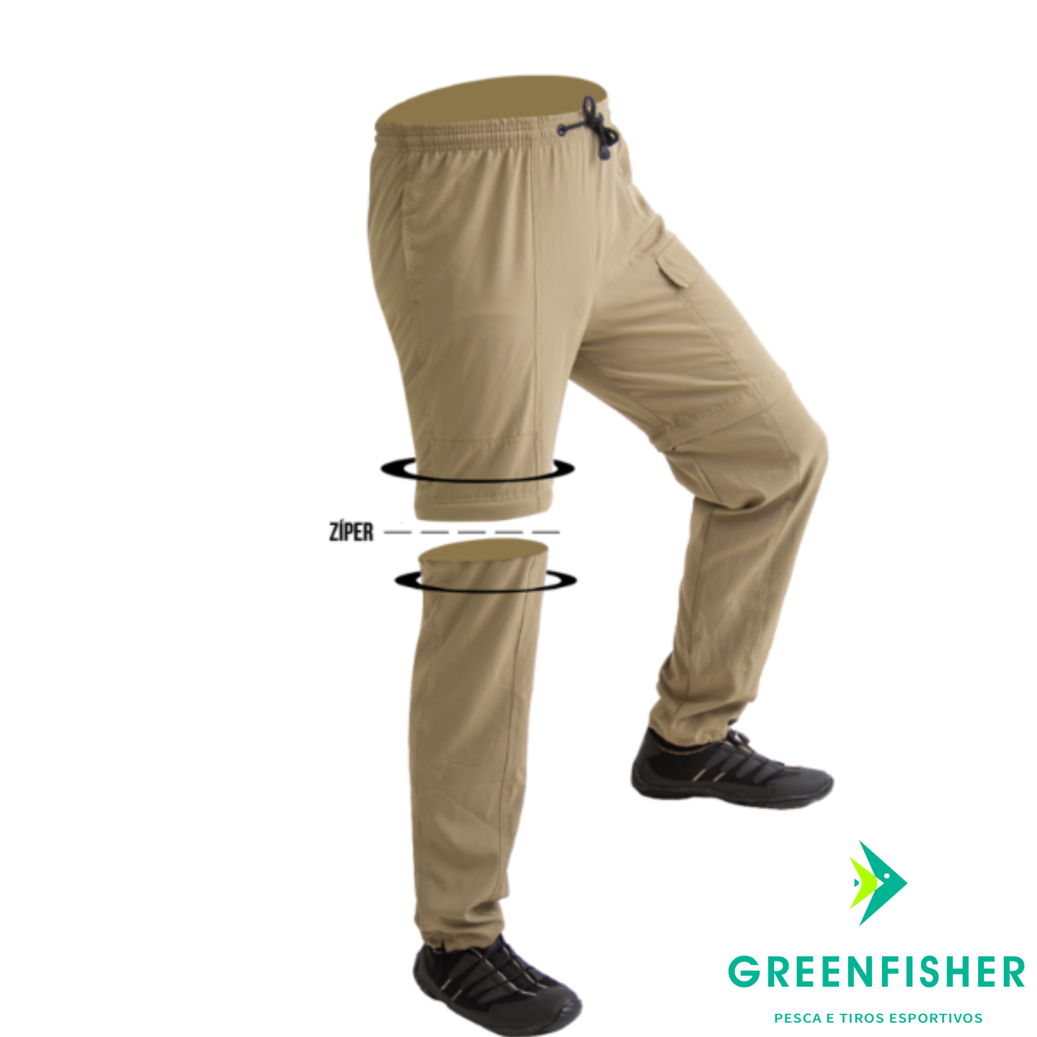 CALÇA BERMUDA COMBAT CAQUI MASCULINA / MAR NEGRO FISHING