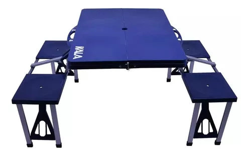 MESA DOBRAVEL COM BANQUETAS AZUL / KALA