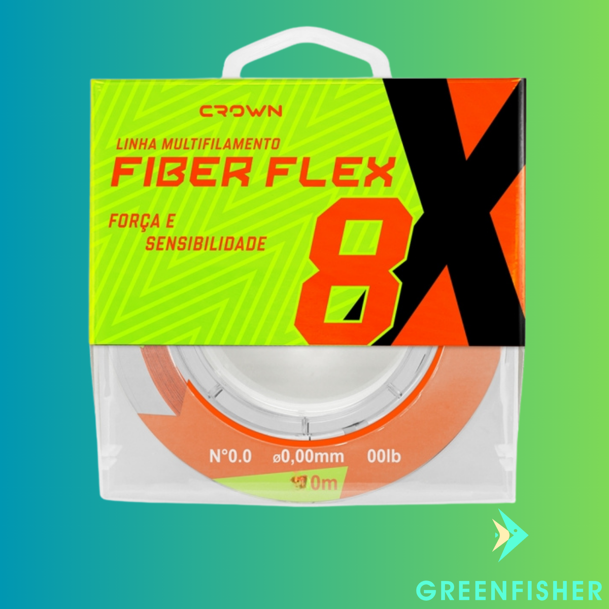 LINHA MULTIFILAMENTO FIBER FLEX 8X ORANGE - 300M / CROWN