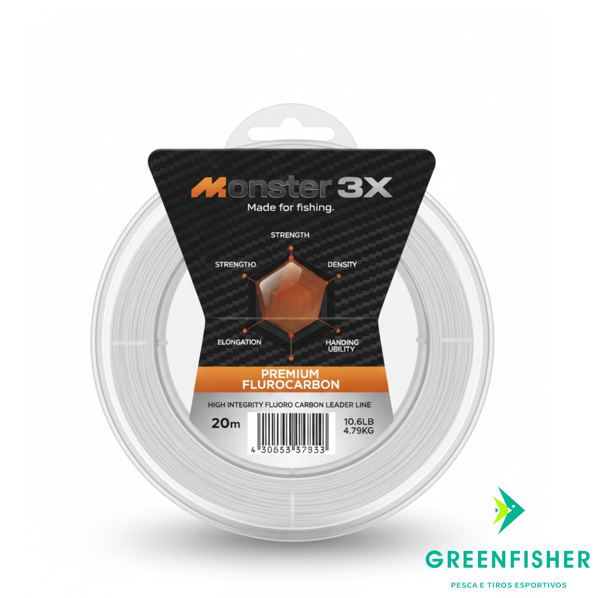 LINHA LEADER MONSTER FLUOR. 50M / MONSTER 3X