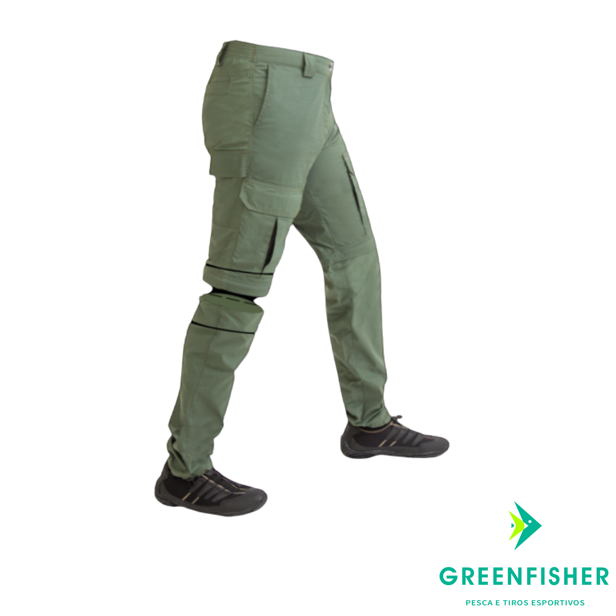 CALÇA BERMUDA LINHA PREMIUM VERDE / MAR NEGRO