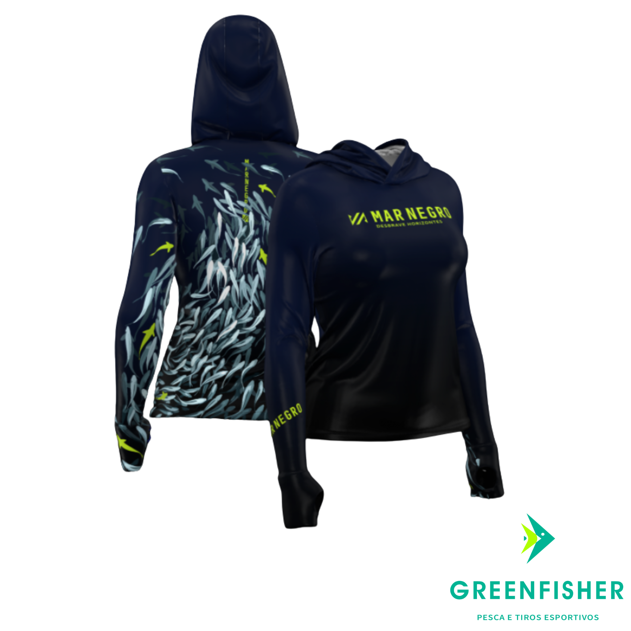 CAMISETA XPROTECTION CARDUME - FEMININA / MAR NEGRO