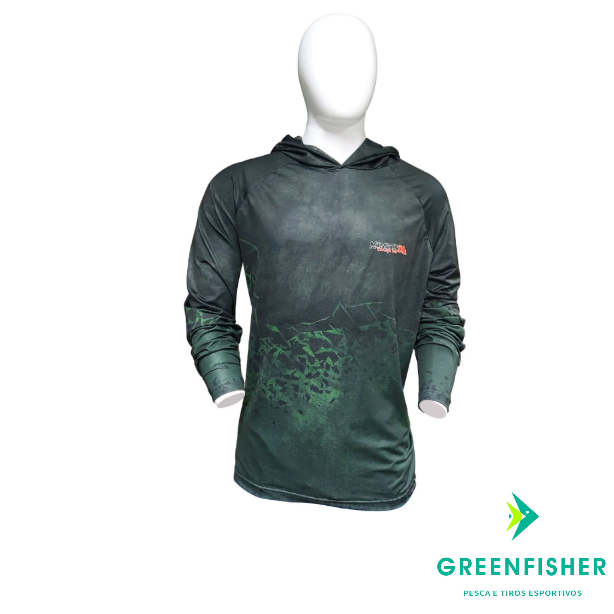 CAMISA HOODIE NEW ACTION PRETO / VERDE / MONSTER 3X