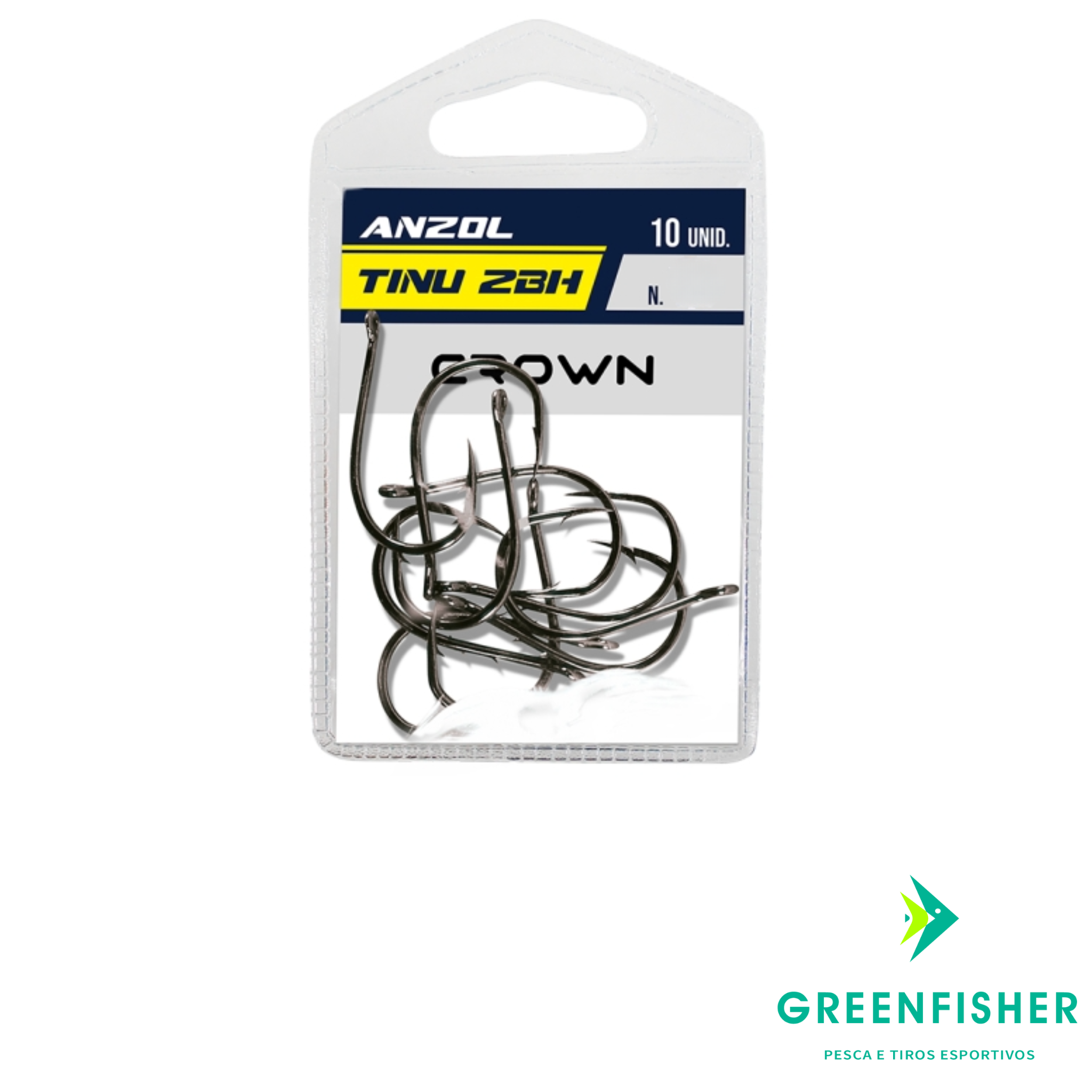ANZOL TINU 2BH BLACK COM 10UN / CROWN