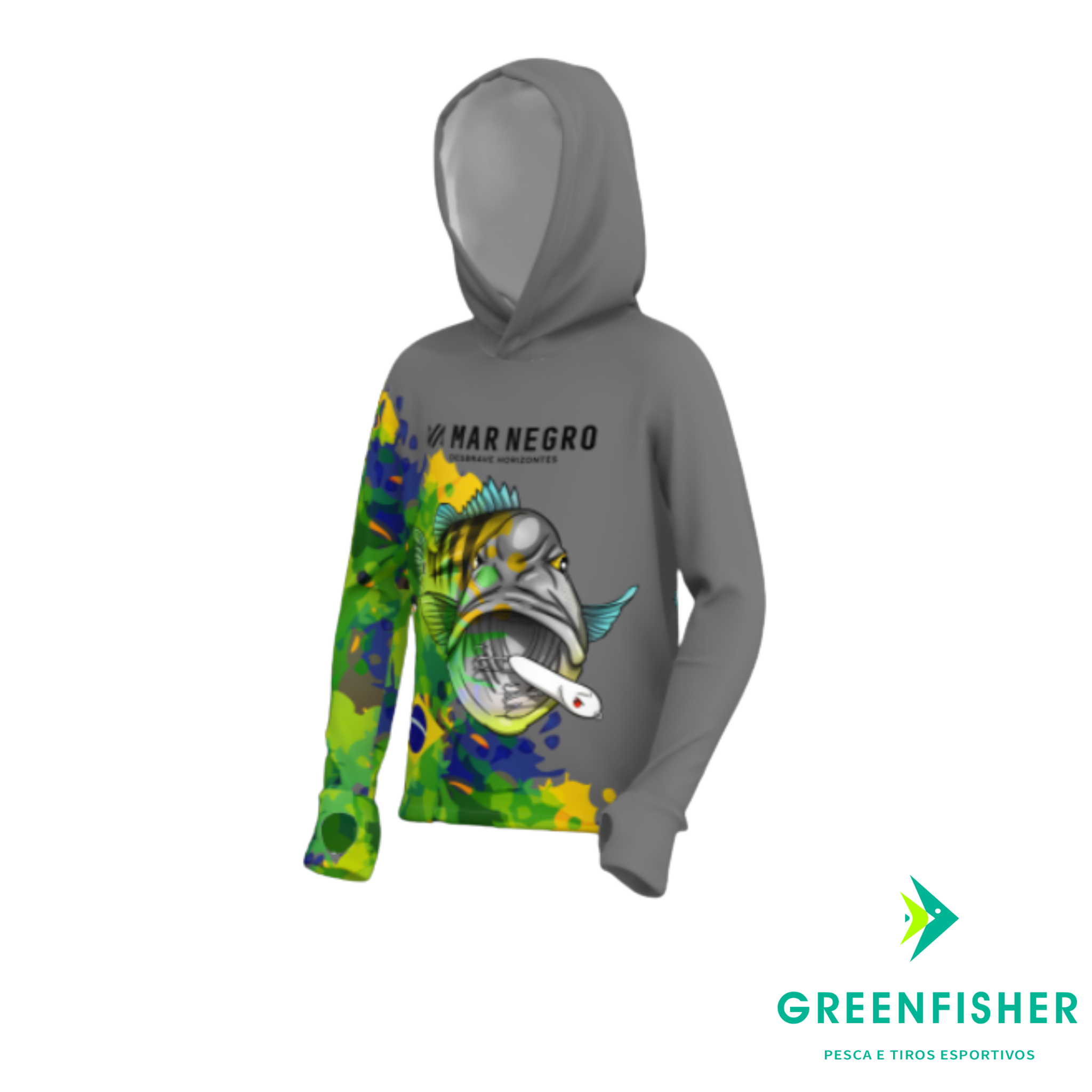 CAMISETA XPROTECTION AQUARELA INFANTIL / MAR NEGRO FISHING