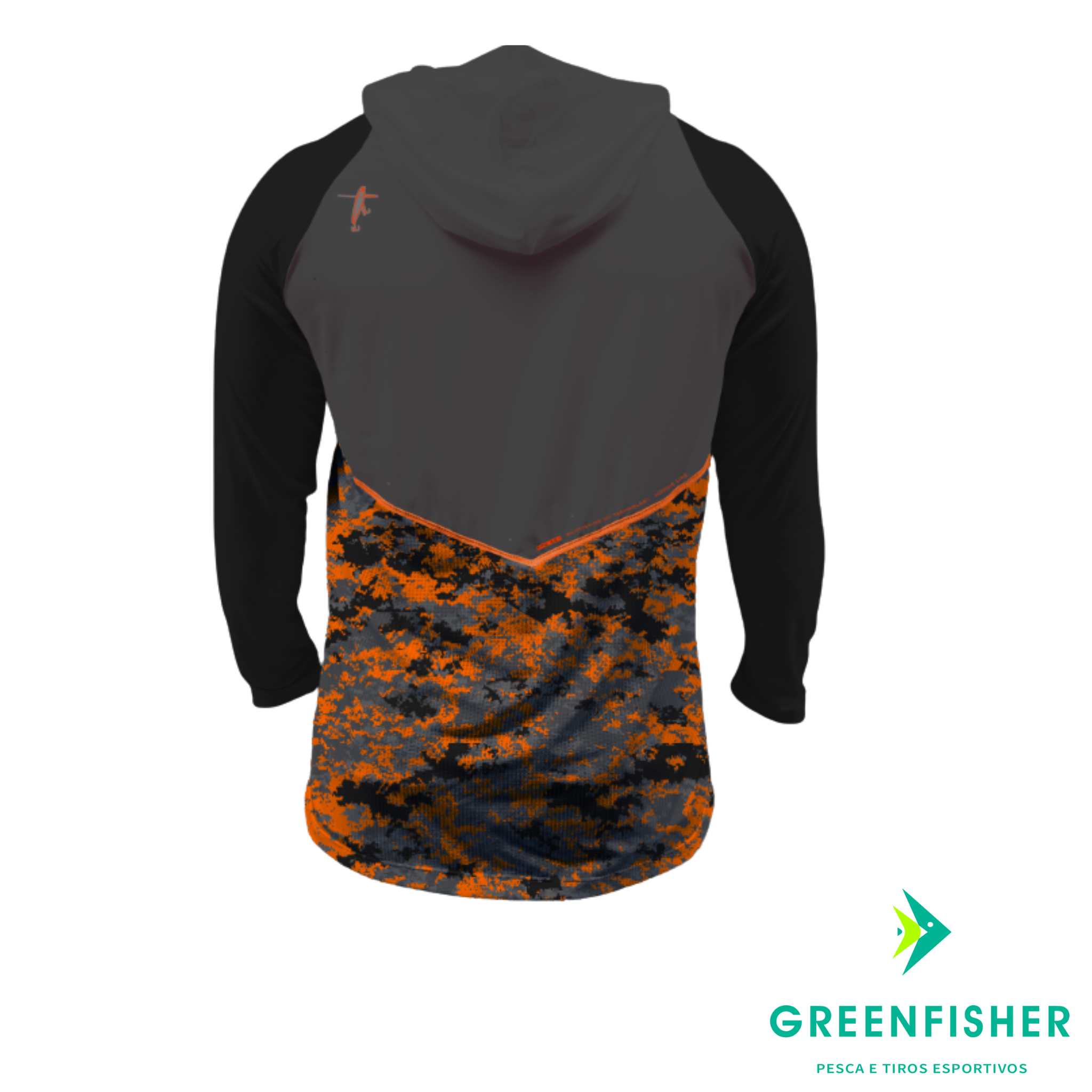 CAMISETA ICY BAIT HOODIE - CAMO LARANJA / BAITFISHING