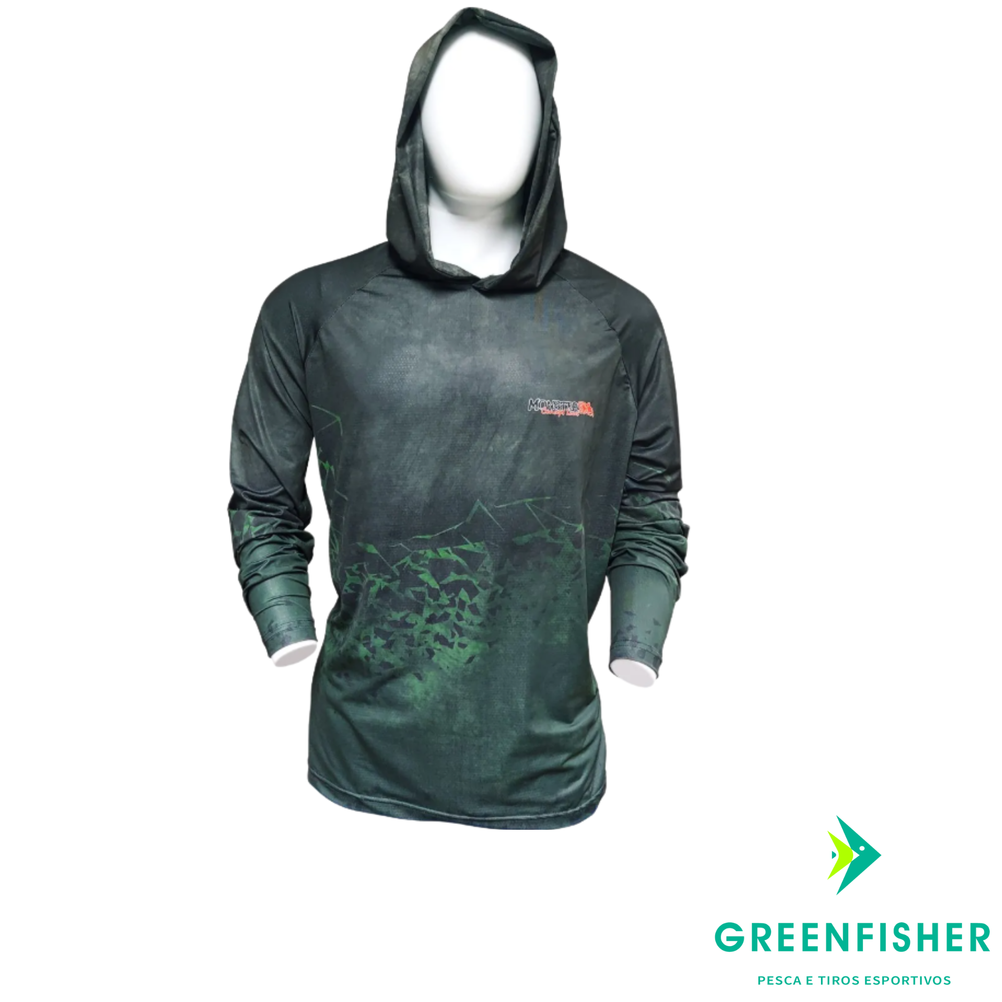 CAMISA HOODIE NEW ACTION PRETO / VERDE / MONSTER 3X