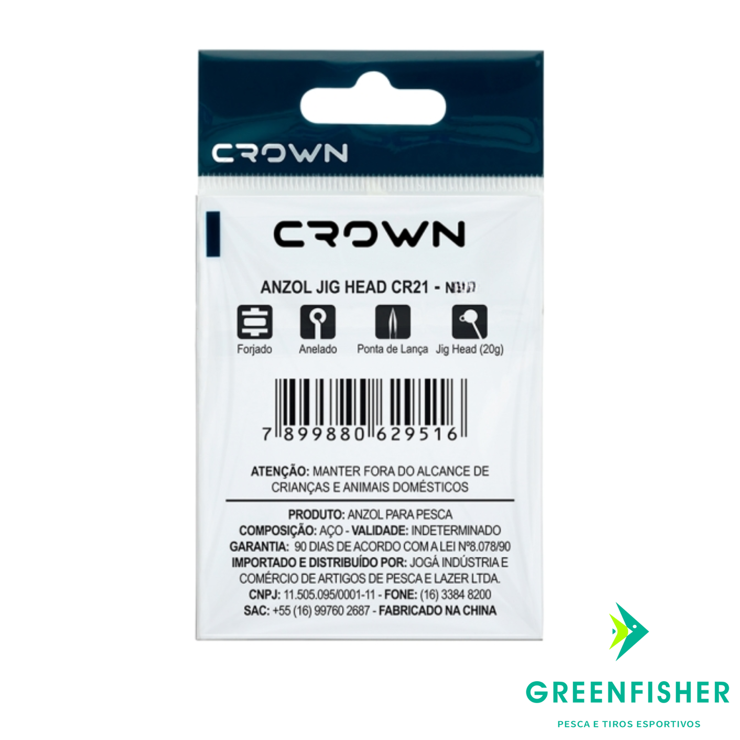 ANZOL JIG HEAD CR21 3/0 9GR - C/5UN / CROWN
