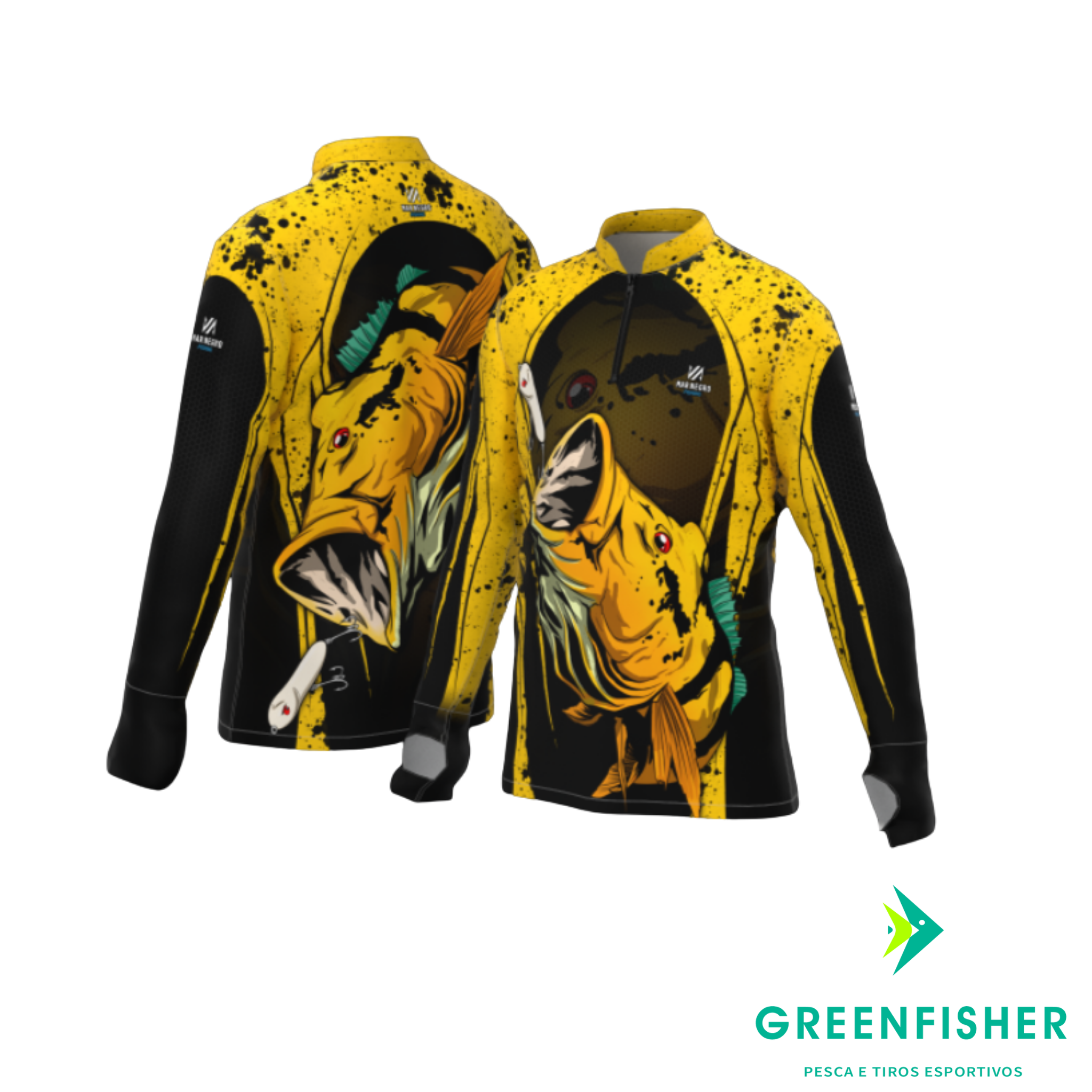 CAMISETA INFANTIL TUCUNARE AMARELO / MAR NEGRO