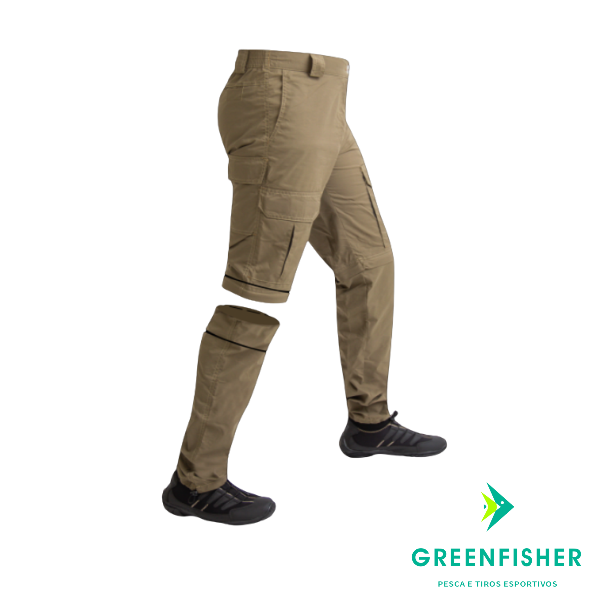 CALÇA BERMUDA LINHA PREMIUM CAQUI / MAR NEGRO