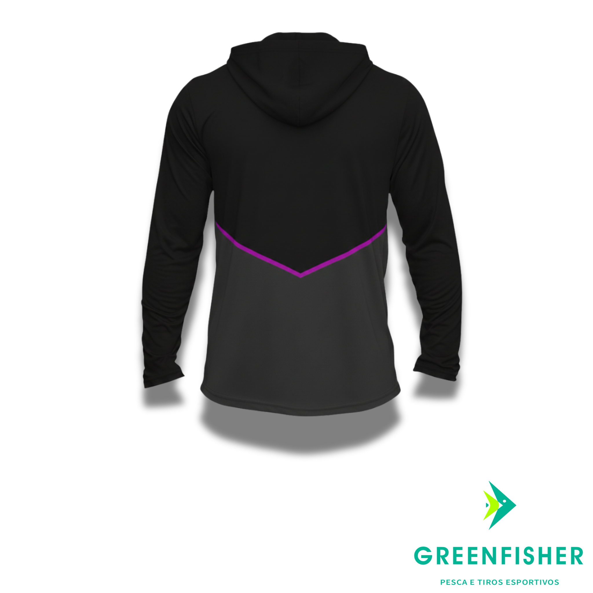 CAMISETA ICY HOODIE PRETO - ROXO / BAITFISHING