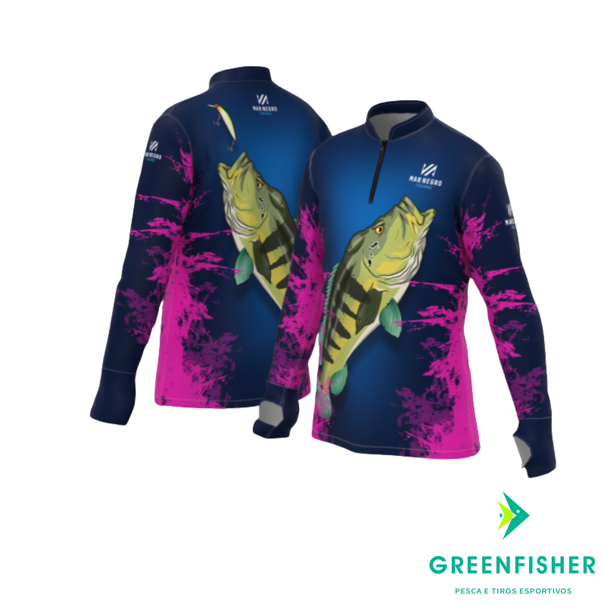 CAMISETA TUCUNARE ROSA - PREMIUM INFANTIL / MAR NEGRO