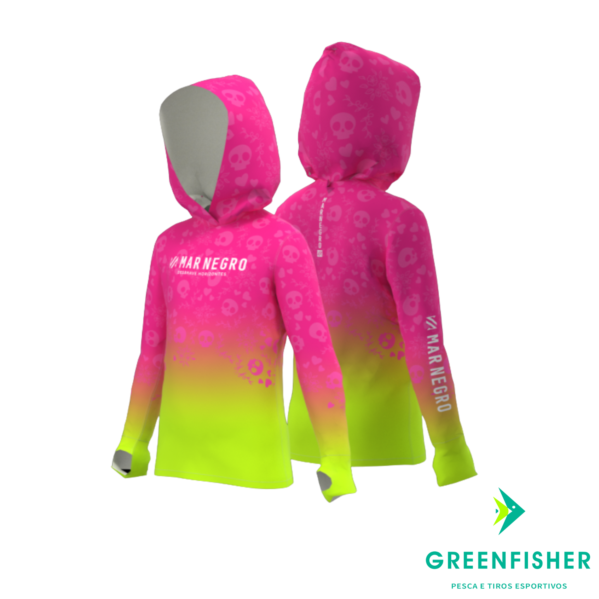 CAMISETA X-PROTECTION - CAVEIRA INFANTIL SUBLIMADA / MAR NEGRO