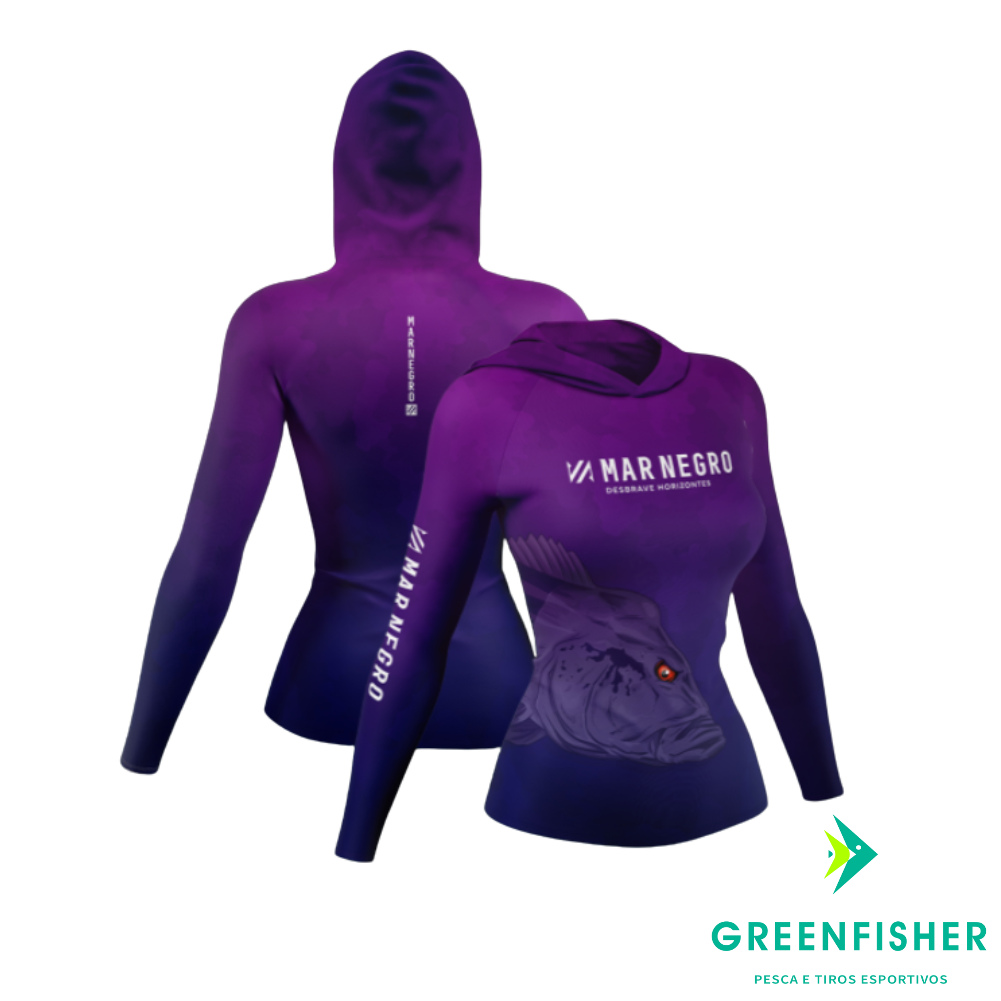 CAMISETA XPROTECTION TUCUNARÉ FEMININA / MAR NEGRO