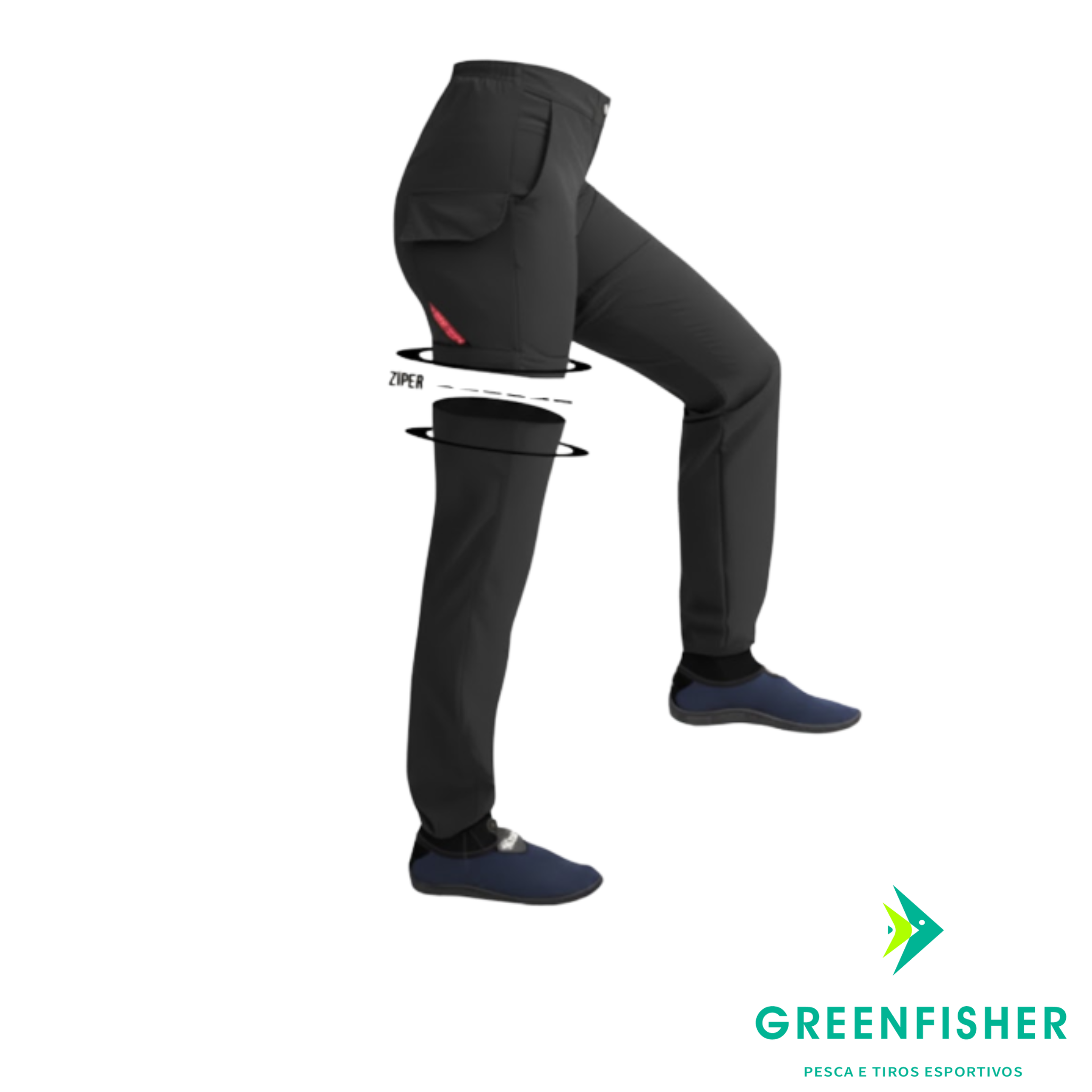 CALÇA BERMUDA COMBAT PRETA FEMININA / MAR NEGRO