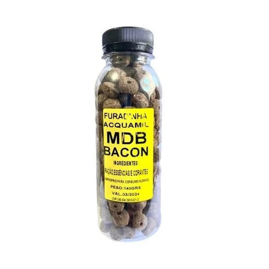 RAÇÃO FURADINHA ACQUAMIL 120GR BACON / MASSA DA BOA