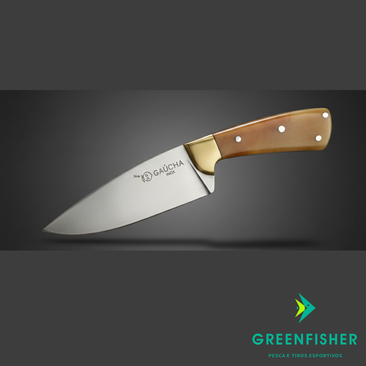 FACA GAUCHA AÇO INOX - CABO CHIFRE / GREENFISHER