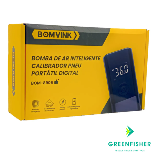 BOMBA DE AR INTELIGENTE - CALIBRADOR DE PNEU BOM-8906 / BOMVINK
