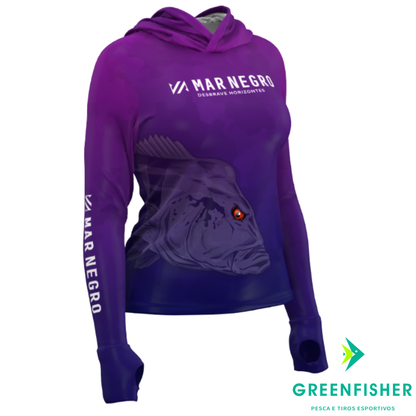 CAMISETA X-PROTECTION TUCUNARÉ FEMININA SUBLIMADA / MAR NEGRO