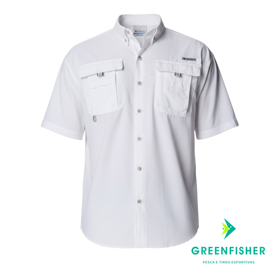 CAMISA BAHAMA COR-BRANCA TAM/M MANGA CURTA / COLUMBIA