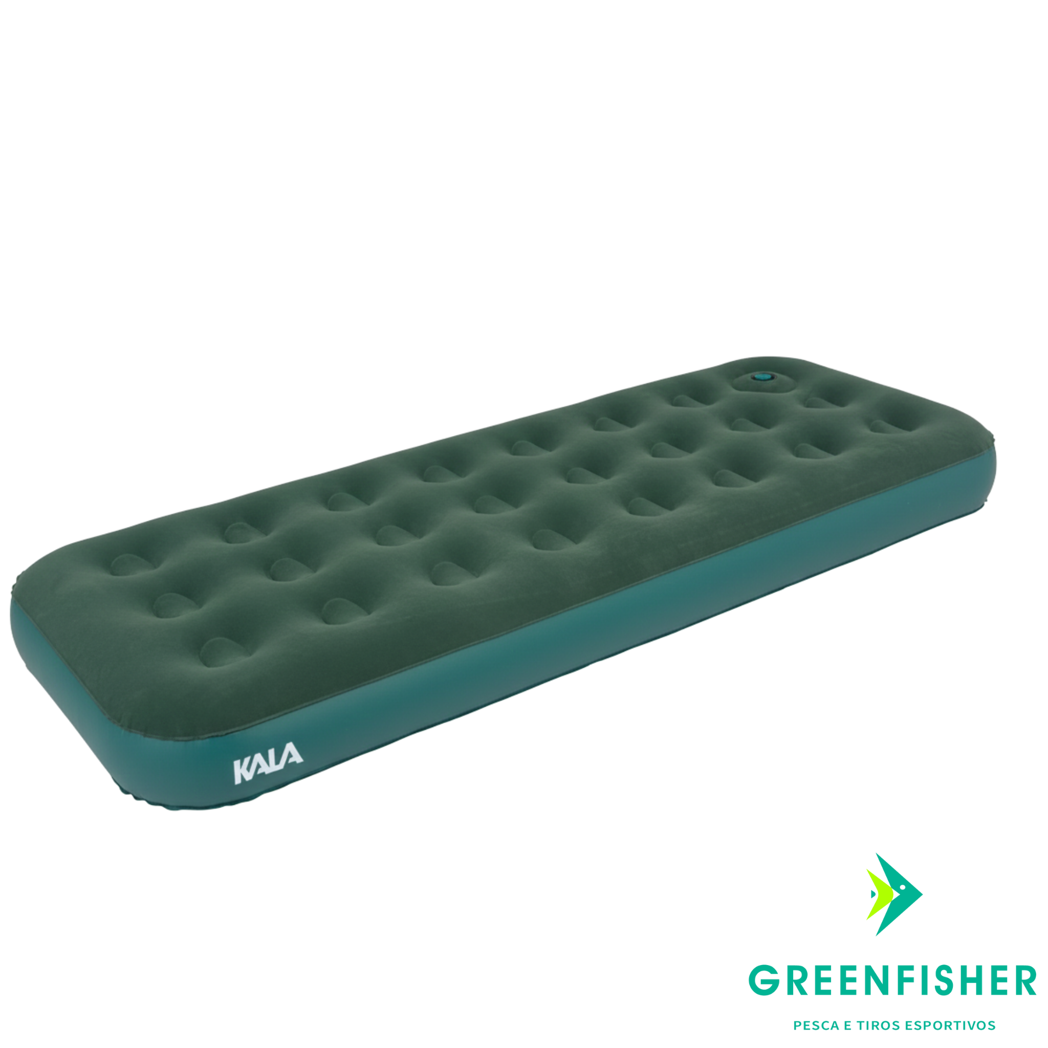 COLCHÃO DE AR SOLTEIRO C/BOMBA DE PÉ VERDE / KALA
