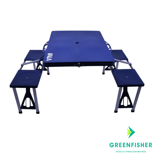 MESA DOBRAVEL COM BANQUETAS AZUL / KALA