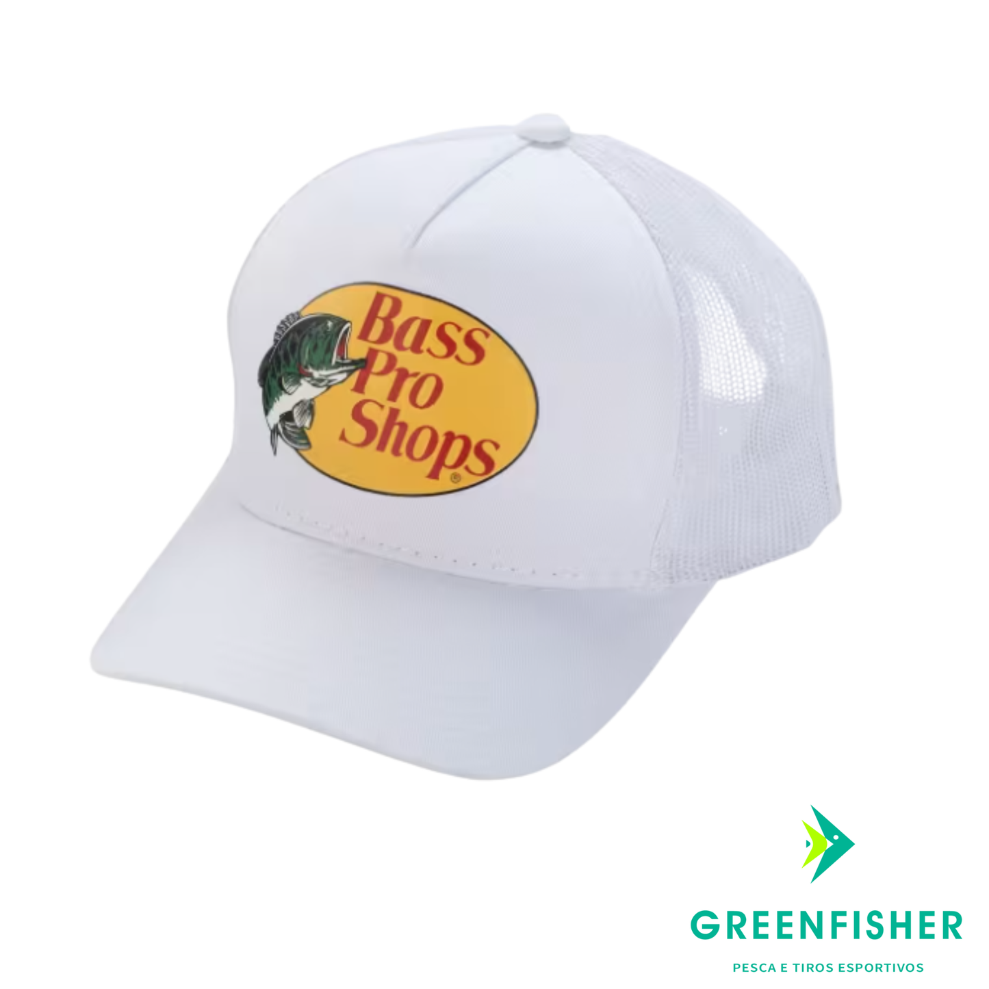 BONÉ TRUCKER BRANCO / BASS PRO SHOP