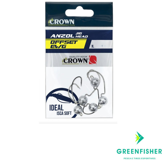 ANZOL JIG HEAD OFFSET EWG  3/0 - 12G / CROWN