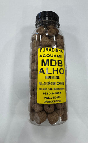 RAÇÃO FURADINHA ACQUAMIL 100GR ALHO / MASSA DA BOA