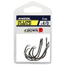 ANZOL IN LINE CIRCLE BLACK N6/0 C/06UN / CROWN