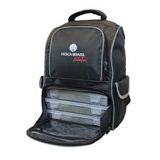 MOCHILA PESCA BRASIL PRETO C/ CINZA